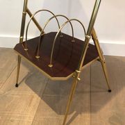 Mahogany and gold metal harness faux-bamboo way. french work. around 1970