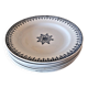 Saint Amand Primax flat plates, blue ironstone with Arabesque decoration.