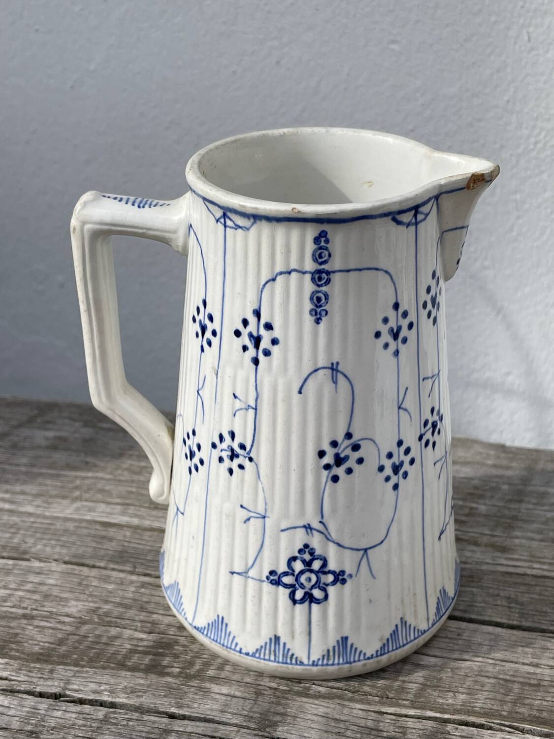 Antique Digoin Sarreguemines blue and white tea set