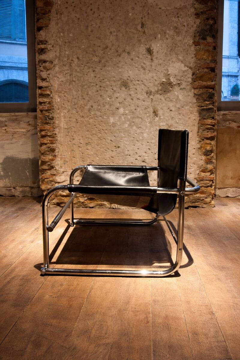 Pair of black leather armchairs T1 by Rodney Kinsman for Bieffeplast, 1967