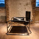 Pair of black leather armchairs T1 by Rodney Kinsman for Bieffeplast, 1967