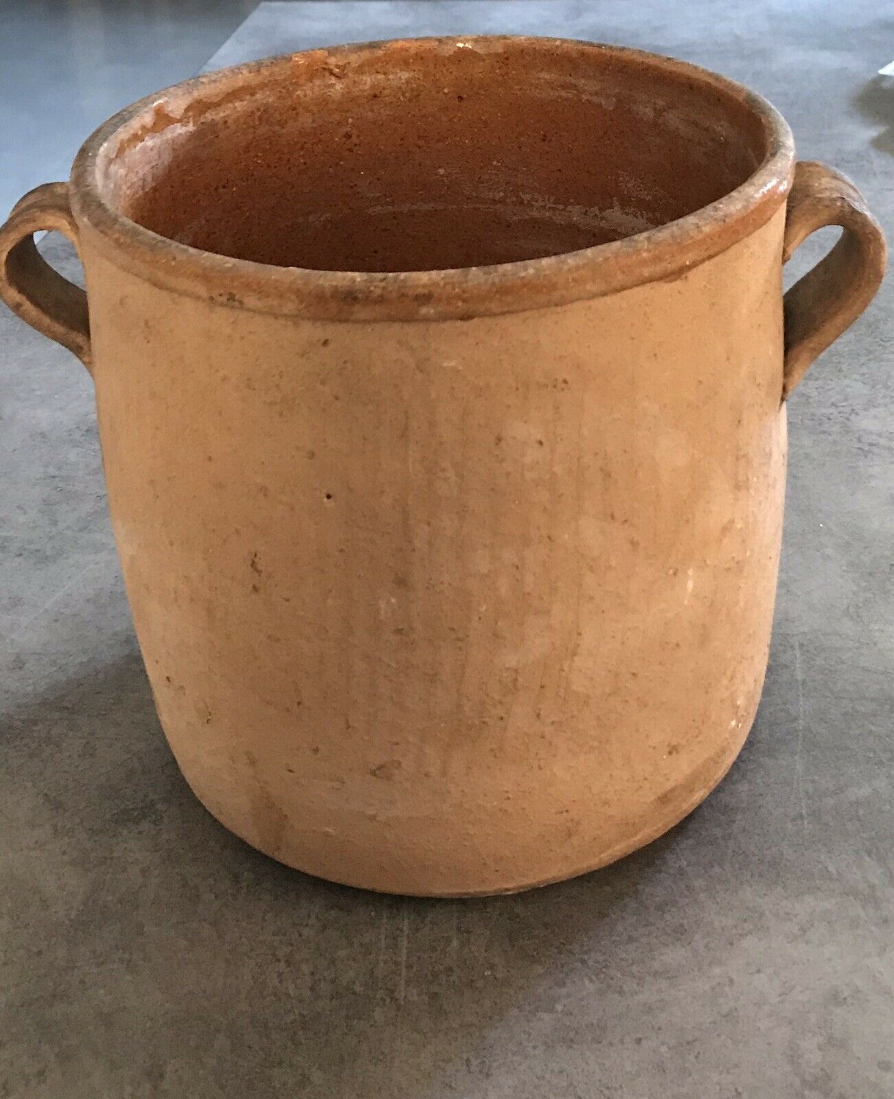 Pot a graisse terre cuite intérieur vernissé orangé sud ouest-