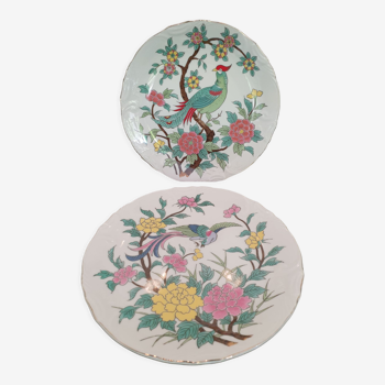 2 Japanese plates with Parrots