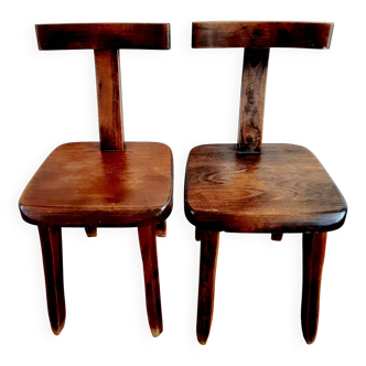Pair of brutalist chairs by Olavi Hanninen, 1950s