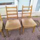 Set of 4 Scandinavian chairs in wood and fabric.