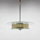 1940s Rare Italian Chrome & Glass  Chandelier, Restored