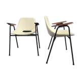 Pair of bridge armchairs, barrel model by Pierre Guariche, Steiner edition 1954