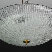 Vintage Italian Transparent Murano Glass Flush Mount Light