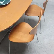'Superellipse' pedestal table in oak by Arne Jacobsen for Fritz Hansen, 1981