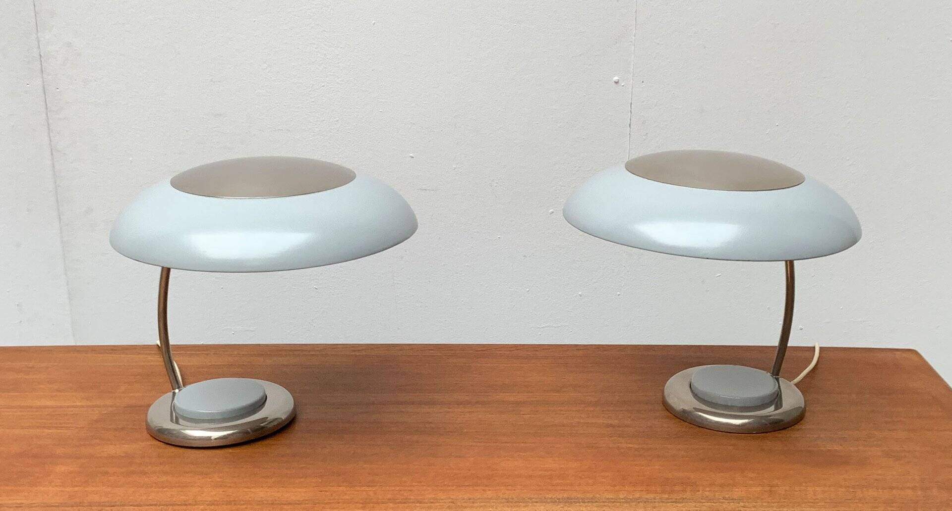 Mid-century GDR table lamps by VEB Leuchtenbau, Lengefeld, 1960s, set of 2.