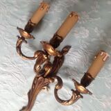 Old triple bronze applique louis XV height 36 cm