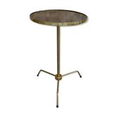 Tripod pedestal in gilded metal and Formica, 70s