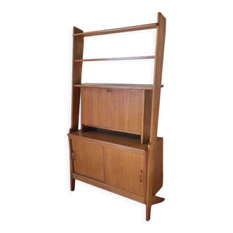 Bookcase with vintage wooden secretary 1950