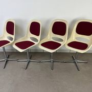 4 chaises Space Age, coque années 70 pour Lockhausen