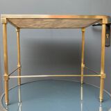 Table d'appoint en marbre et laiton