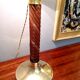 Burgundy Plexiglass and Brass Table Lamps by F. Loffredo, Italy 1980s