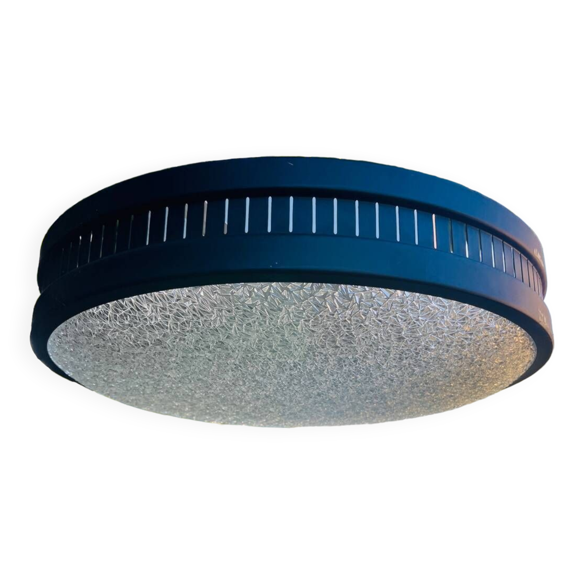 Metal and glass ceiling light, 1970