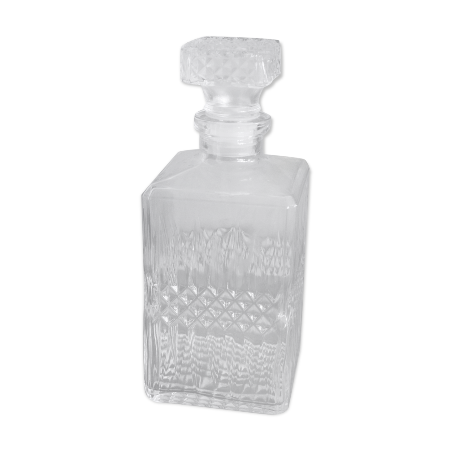 Striped glass whisky carafe