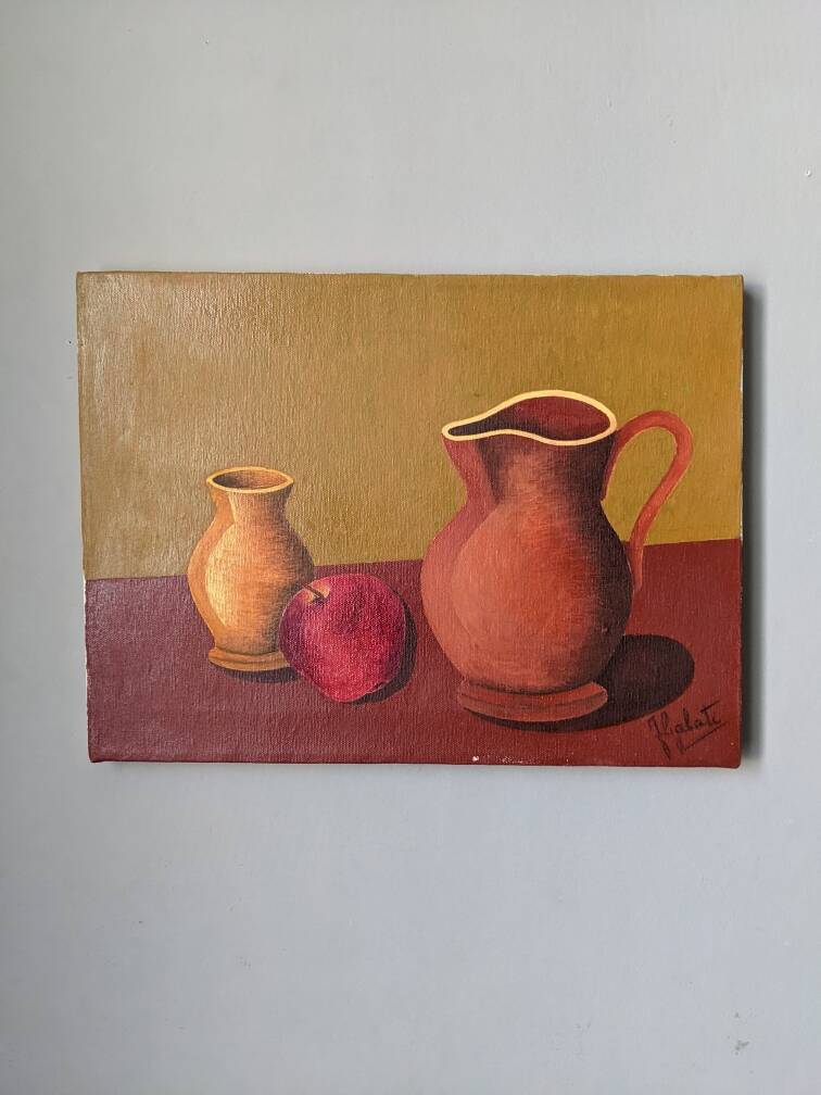 Oil painting on canvas, contemporary still life, countryside decoration