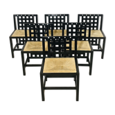 Suite of 6 chairs "Hill House" by Charles Rennie Mackintosh, Cassina edition