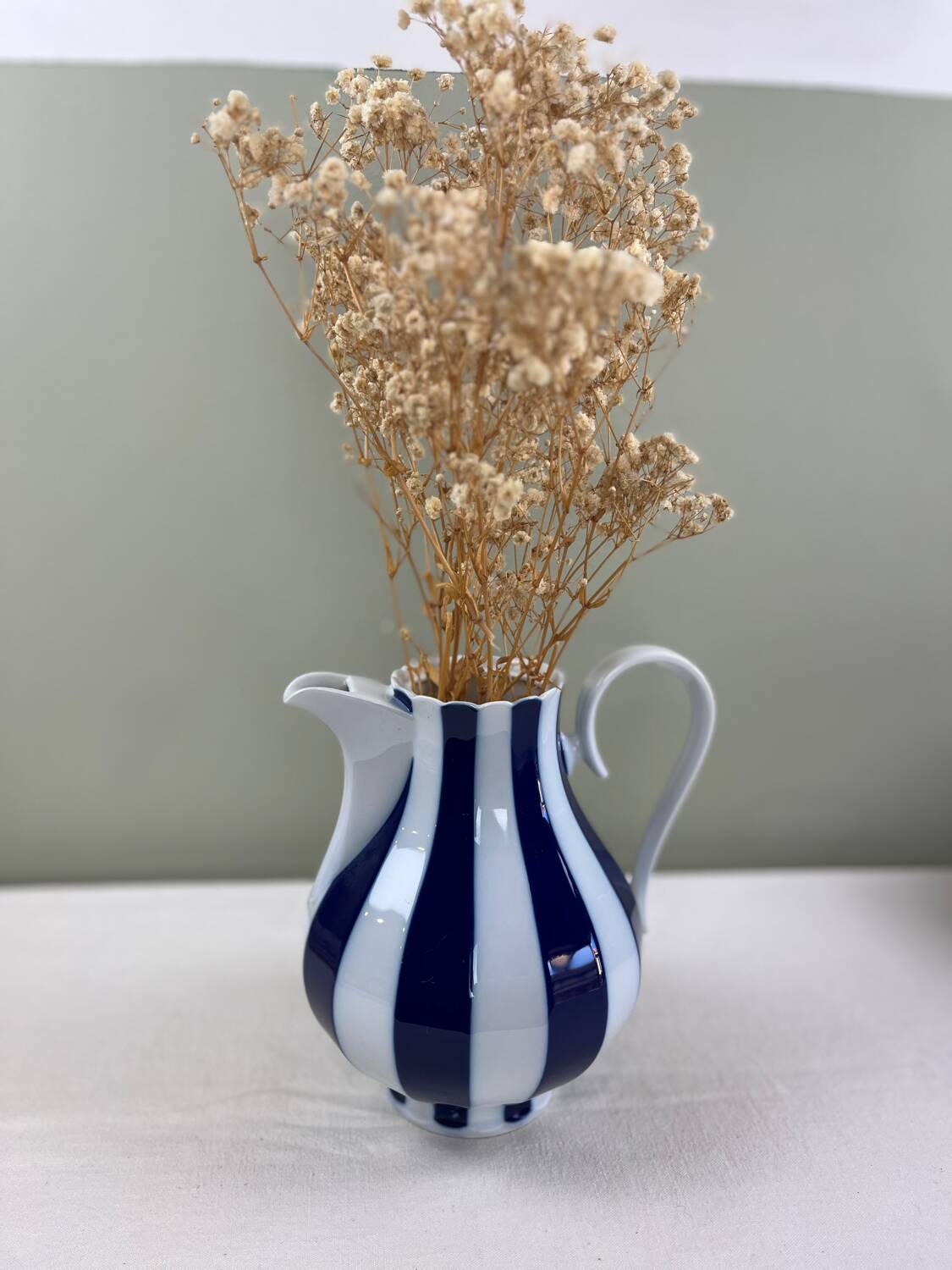 Cobalt striped carafe