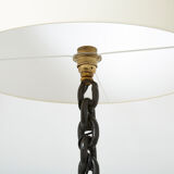 Foor lamp signed Jacques Vidal wrought iron dated 1967