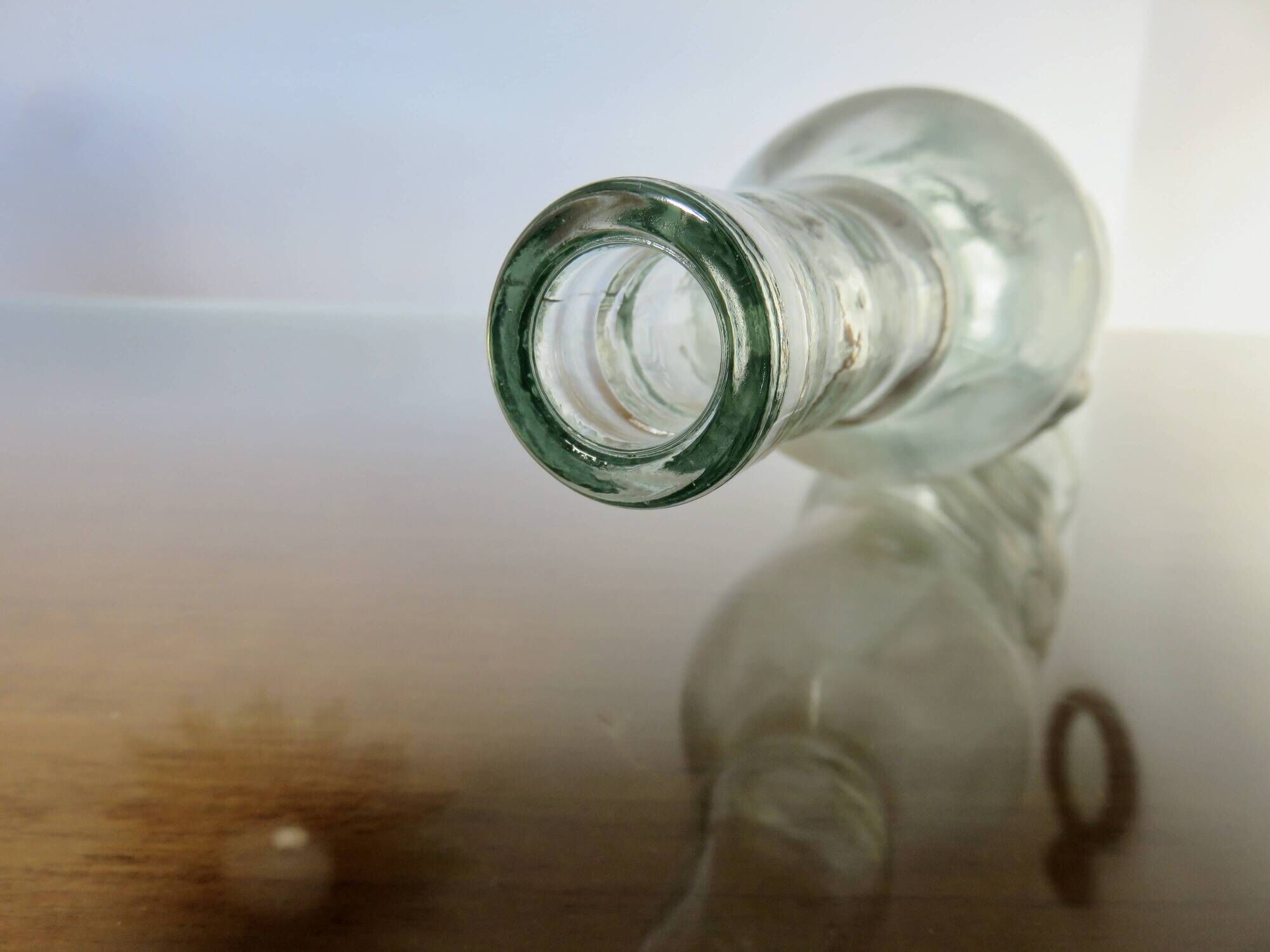 "legras" bottle model "hand bottle" transparent glass, early 20th century
