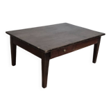 Antique 1900s rustic farmhouse coffee table two drawers