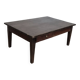 Rustic farmhouse coffee table from the 1900s with two drawers.