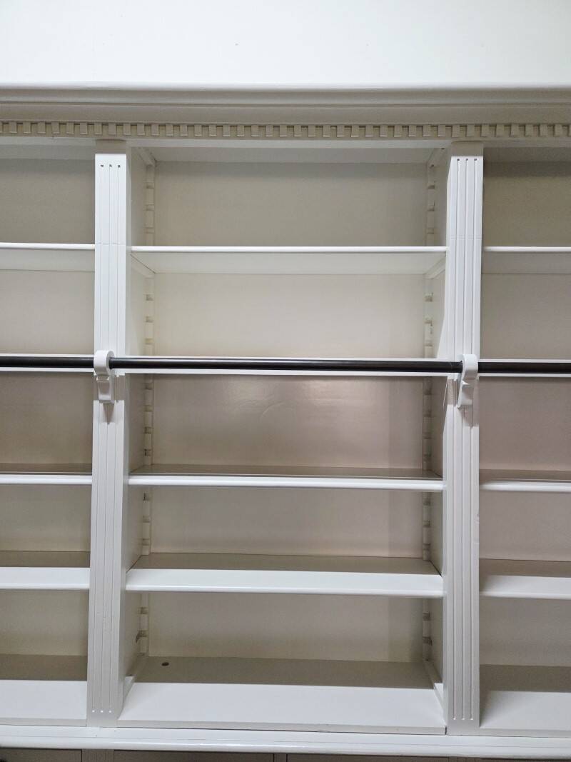 White bookcase library cabinet bookcase with ladder