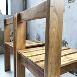 Duo of les arcs mountain pine chairs