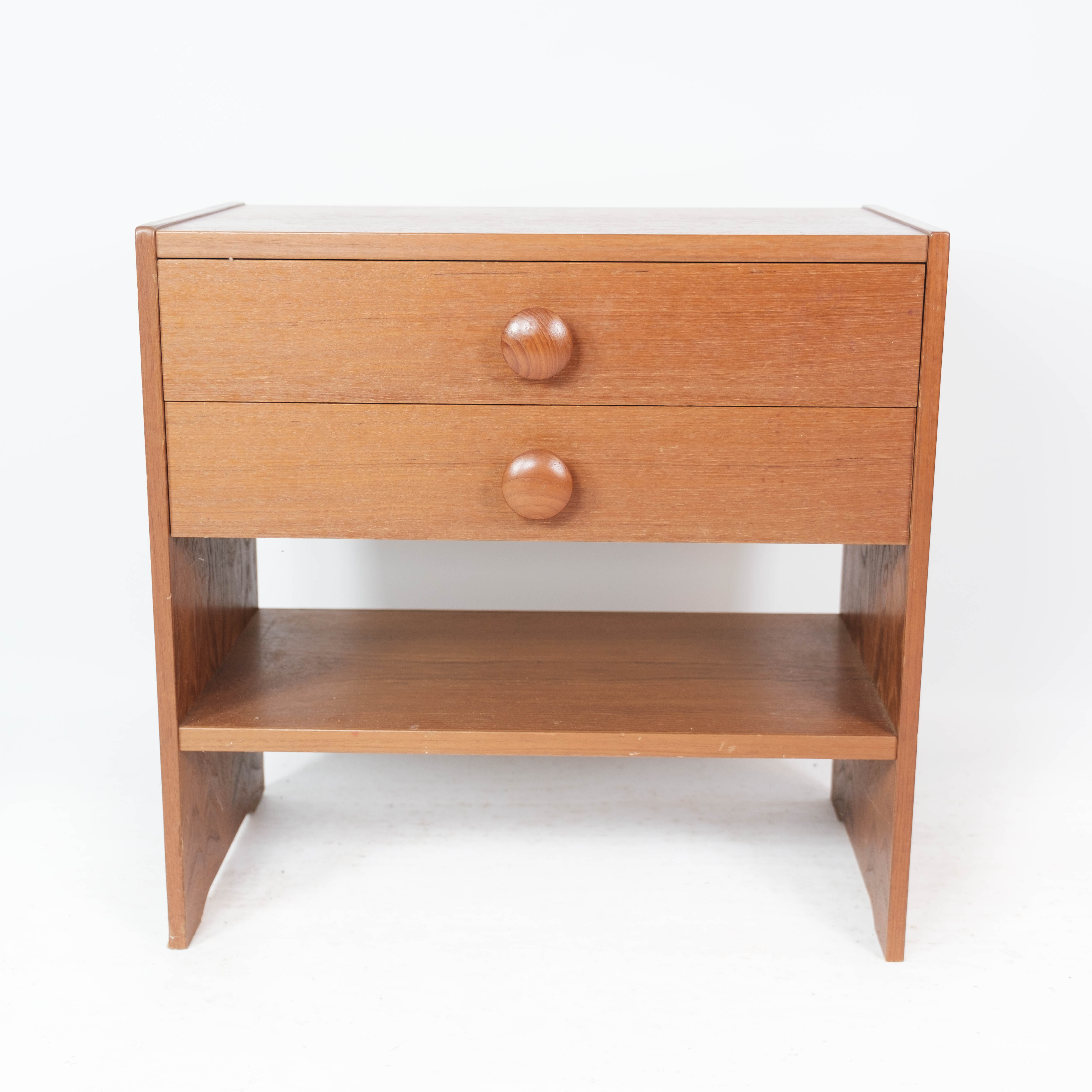 Bedside table with drawers in teak of Danish design manufactured by PBJ Furniture,  1960s