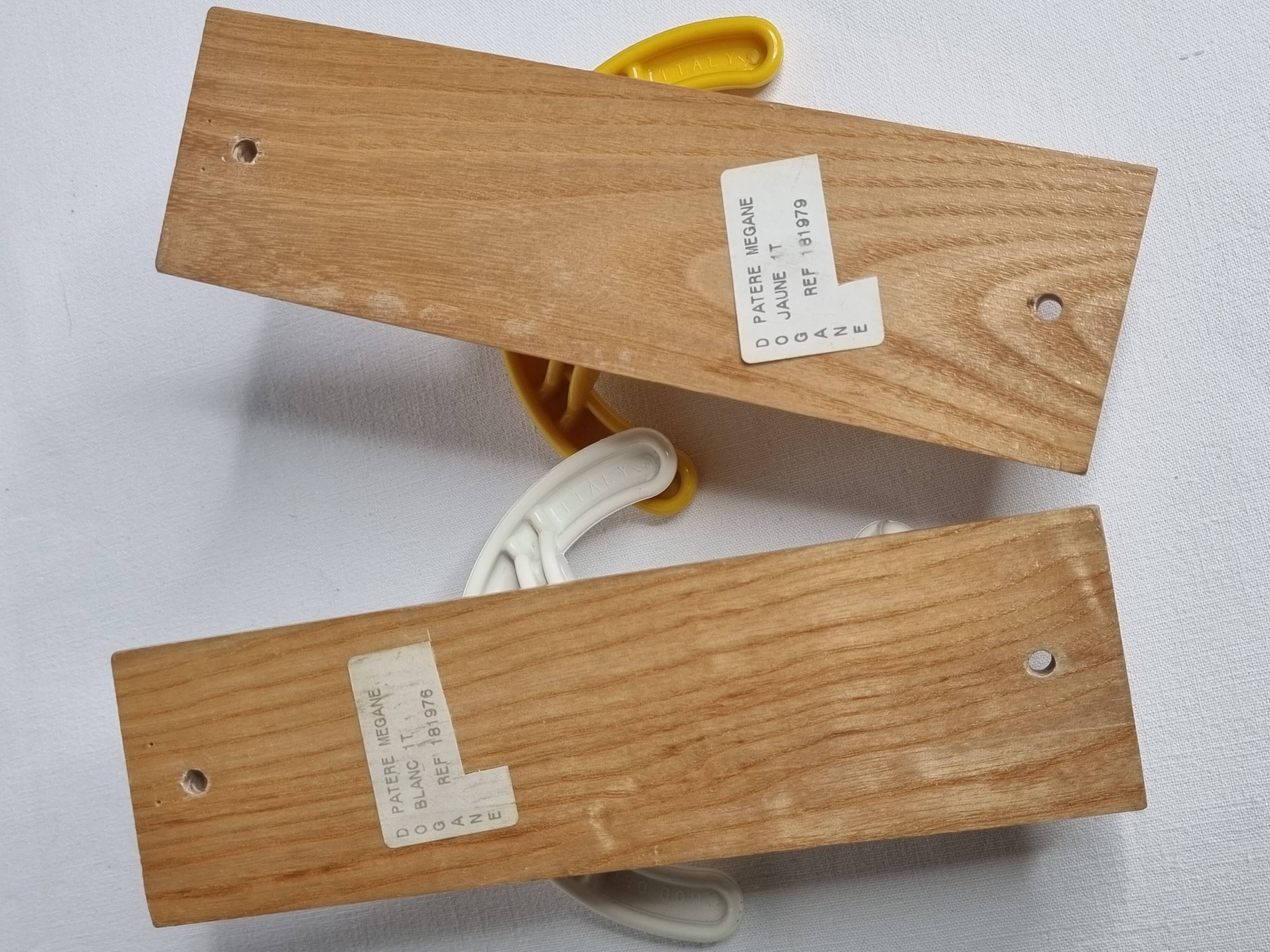 Pair of vintage "Ghidini Italy" coat hooks, two hooks, 20 cm