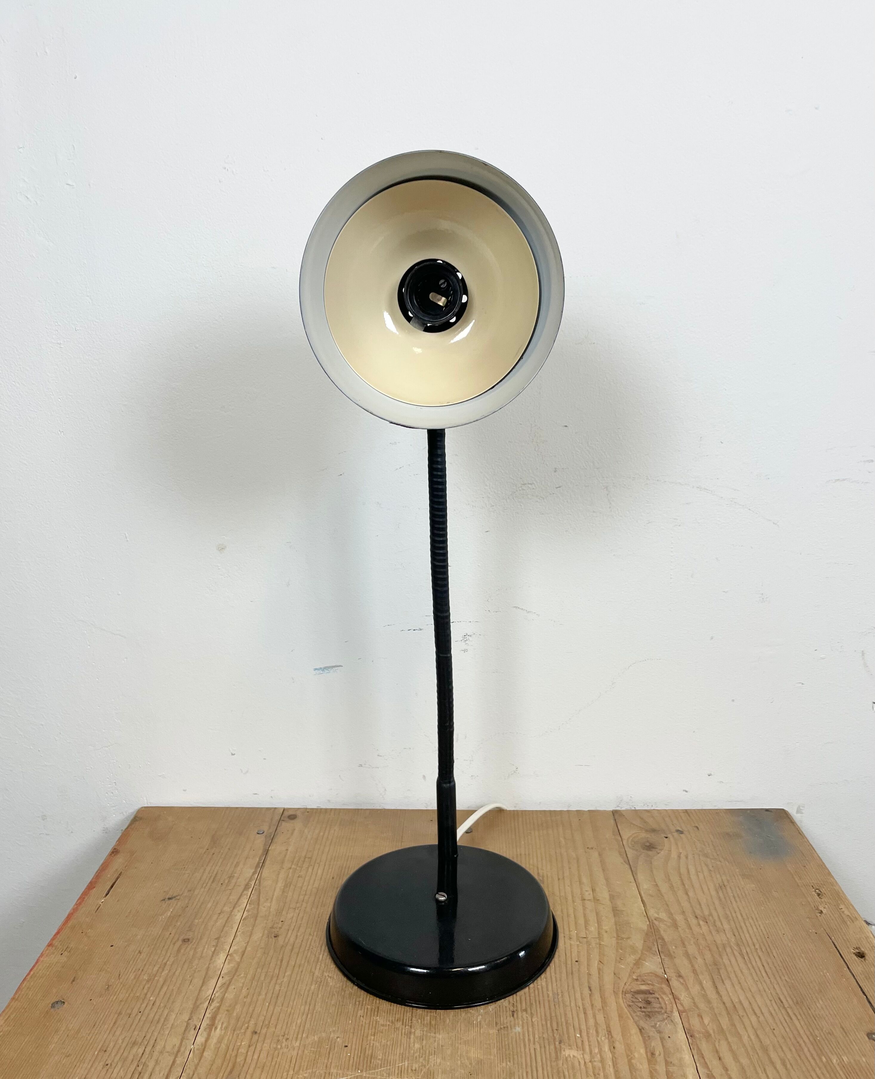 Black Industrial Gooseneck Table Lamp, 1960s