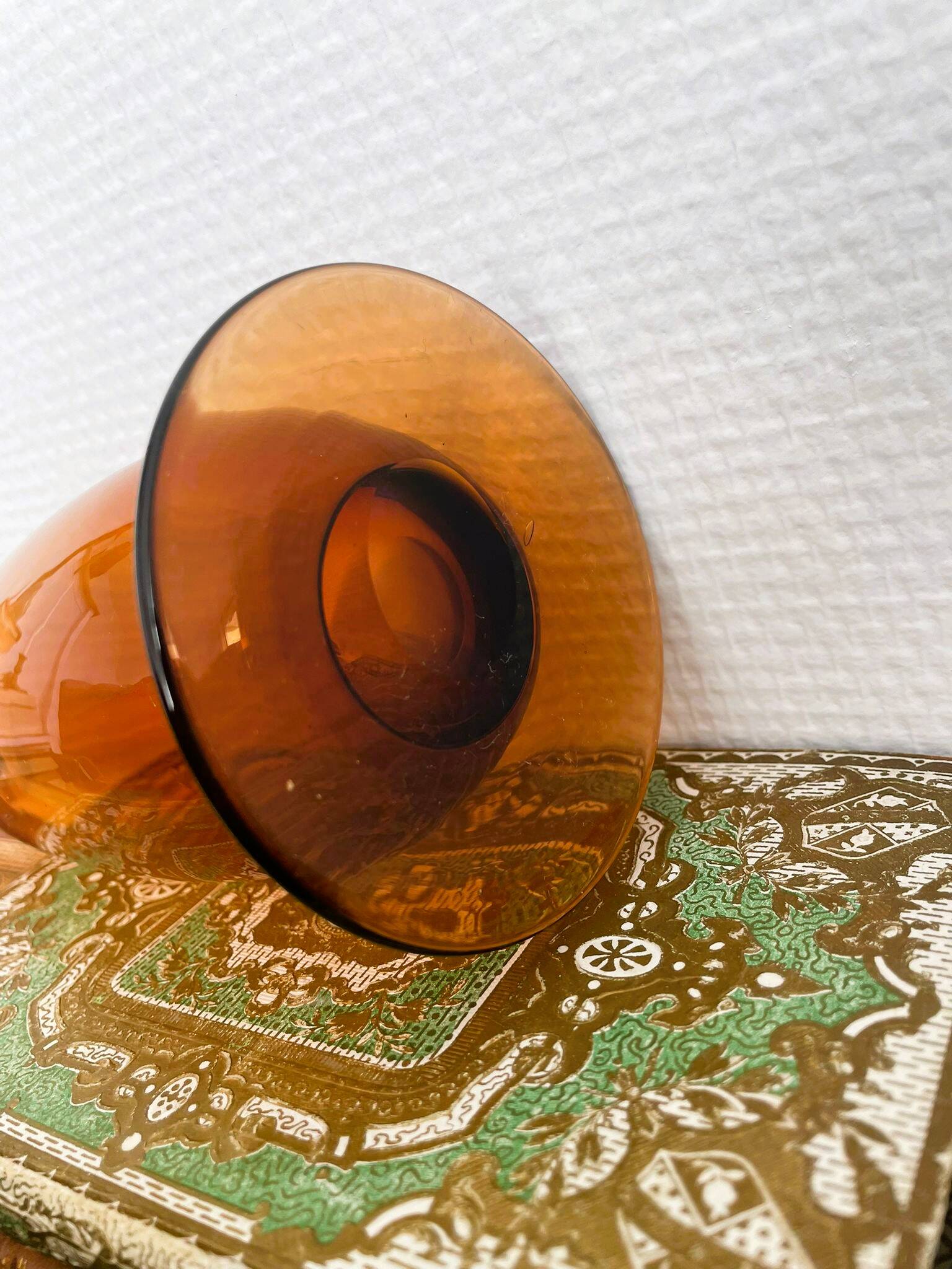 Amber ewer / carafe from Portieux crystal factory