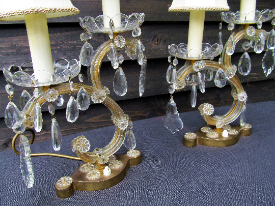 Paire de lampes de chevet Louis XIV d'époque française style Marie-Thérèse