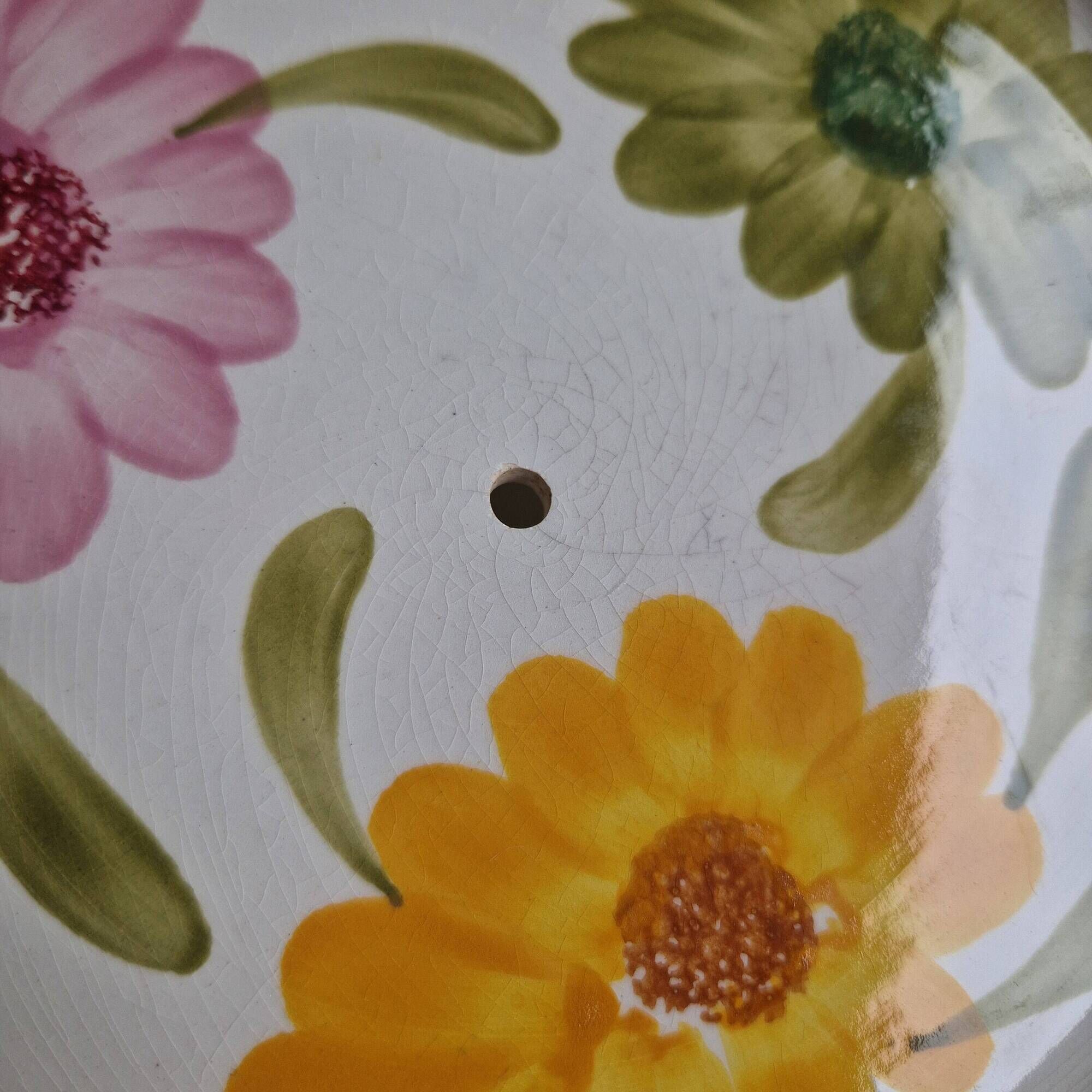 Digoin vintage serving plate cake stand, marguerite model, hand painted