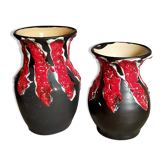 Duo de vases céramique écume Fat Lava vintages