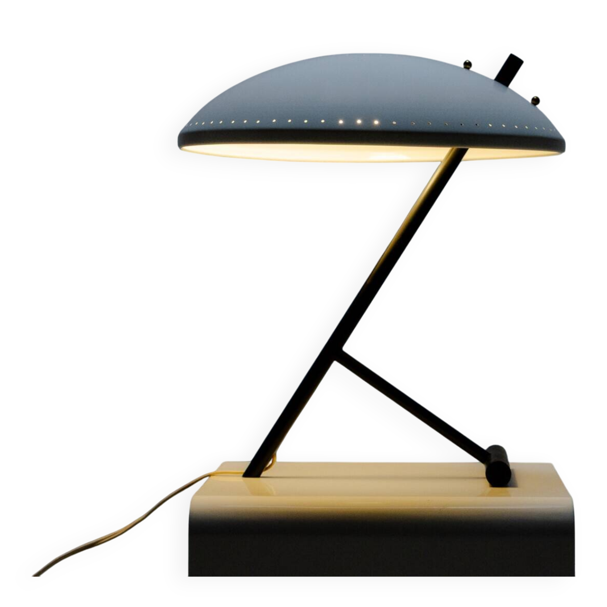 Lampe de bureau Blanc Negro Evoluon par Louis Kalff pour Philips, années 1950.