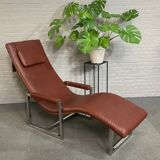 Ralph lauren leather & chrome lounge chair - usa 1990's
