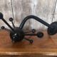 Ancienne porte manteau spoutnik mural boule métal noir vintage