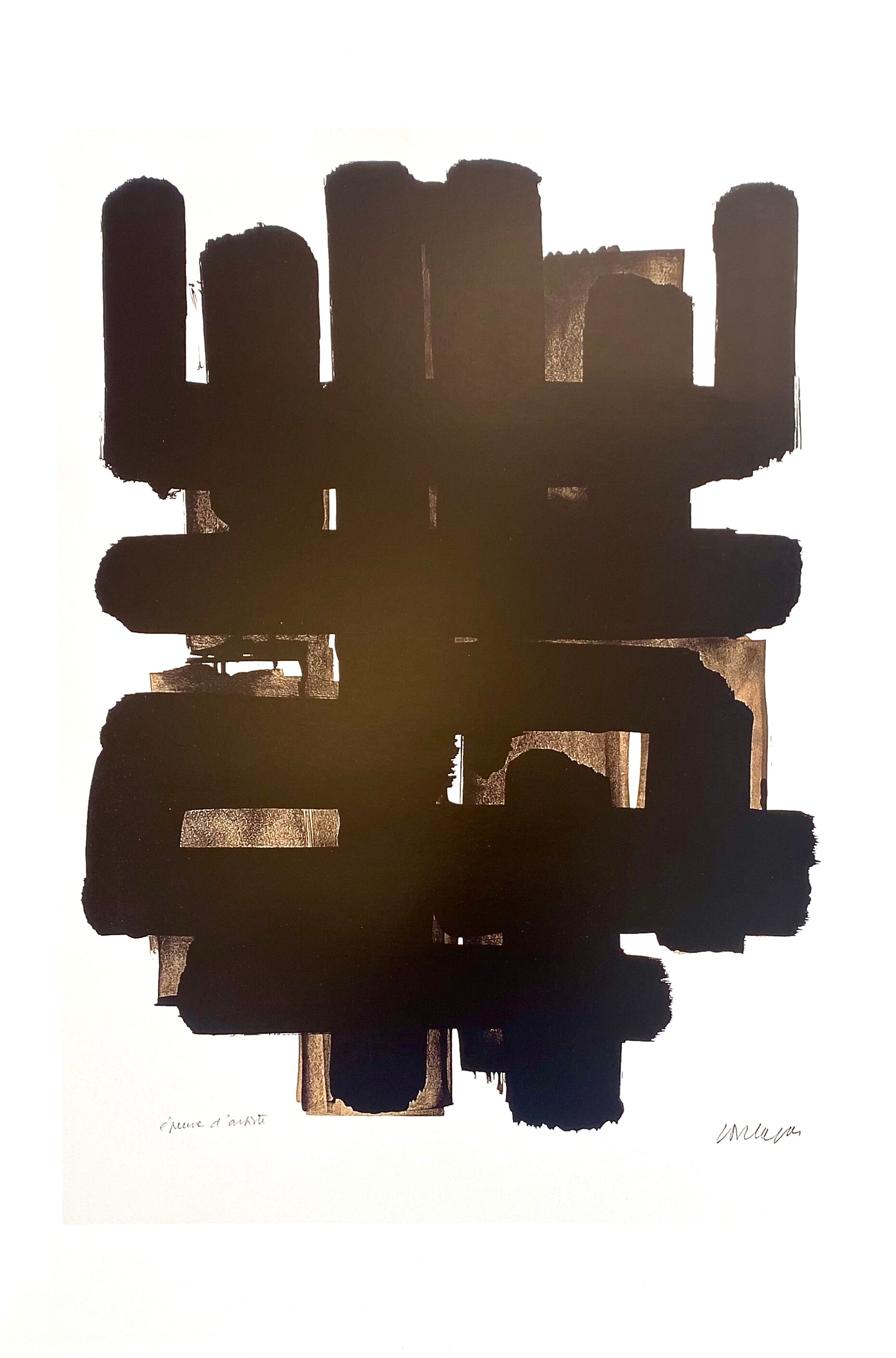 Offset print poster of Lithograph #3, Musée Soulages Rodez