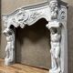 Del Torrione: Renaissance-style castle fireplace in painted plaster