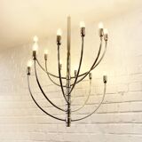 Chrome chandelier Piazza San Marco design Vico Magistretti for Oluce Italy