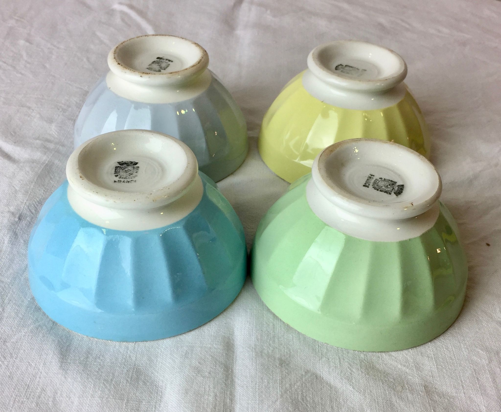 Lot of 4 bowls of Sarreguemines 1950s