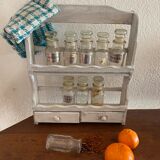Wooden spice shelf in the 80s.