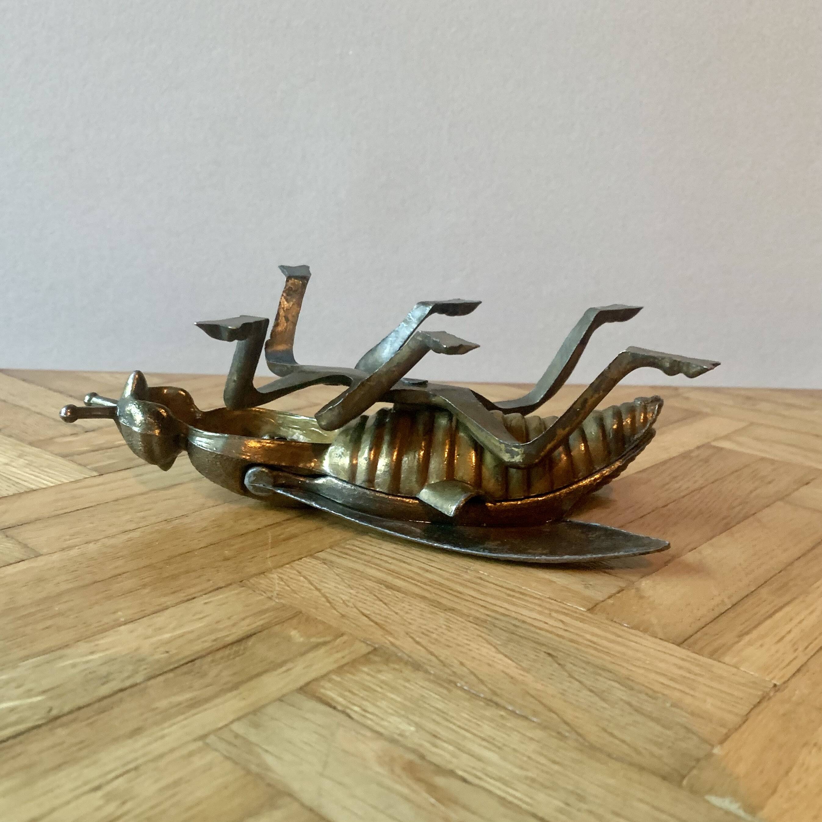 Vintage brass ashtray in the shape of a fly