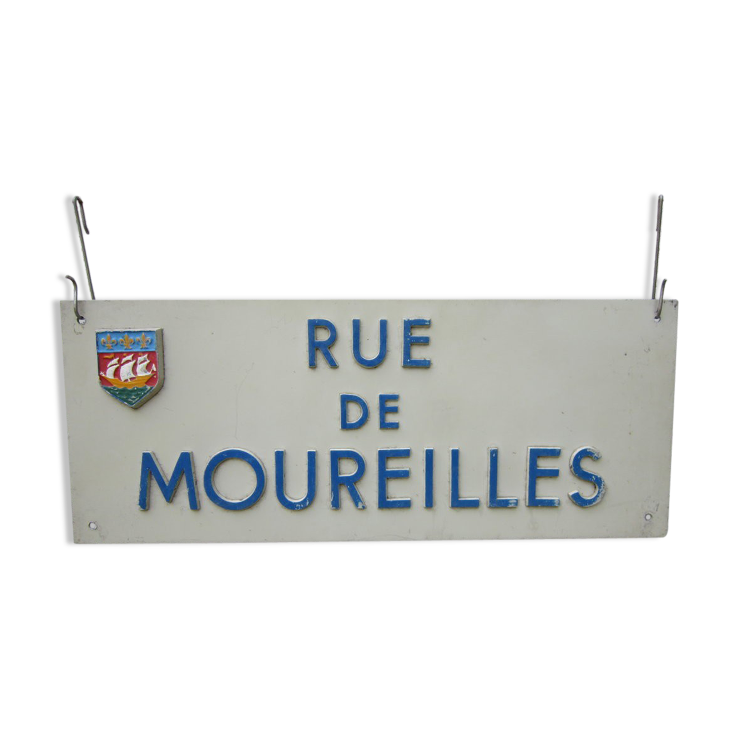 Old plate of street of La Rochelle
