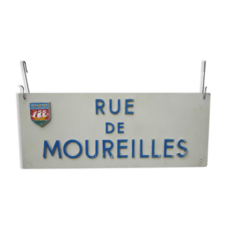 Old plate of street of La Rochelle
