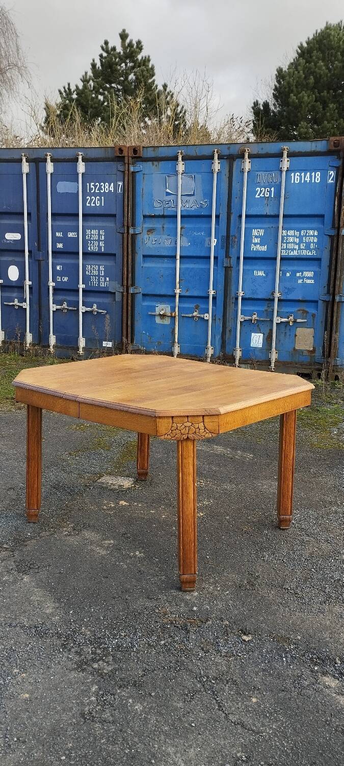 Solid wood art deco table, with extensions
